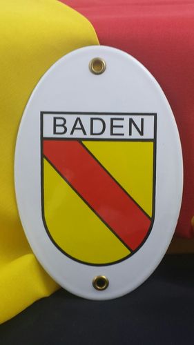 Emaille-Schild mit Baden-Wappen