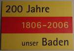 4 Geburtstagskarten "200 Jahre Baden"